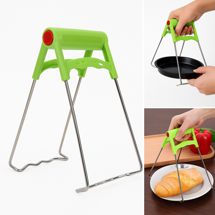 Clește suport vase fierbinți inox mâner antiderapant farfurii tigăi tăvi [1]