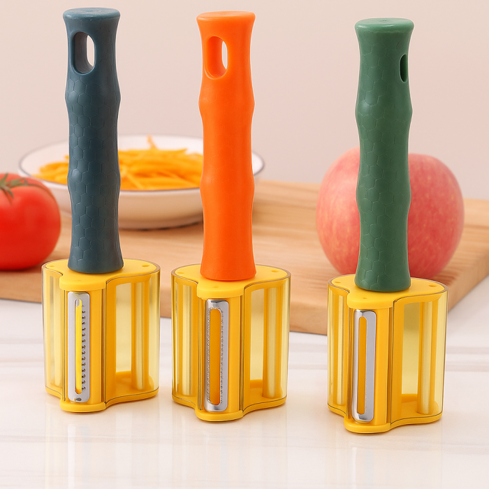 Curățător rotativ 3 în 1 legume fructe lame inox mâner ergonomic [4]