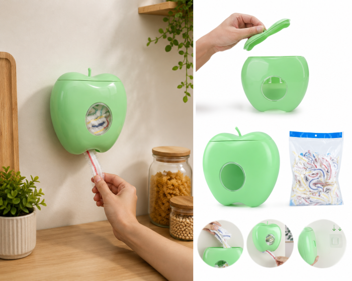 Cutie Depozitare Folie Alimentară Tip Cască cu Montare pe Perete Verde [3]