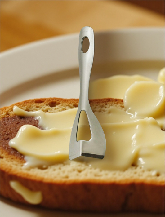 Cuțit inox pentru unt cu lamă zimțată și fante [4]