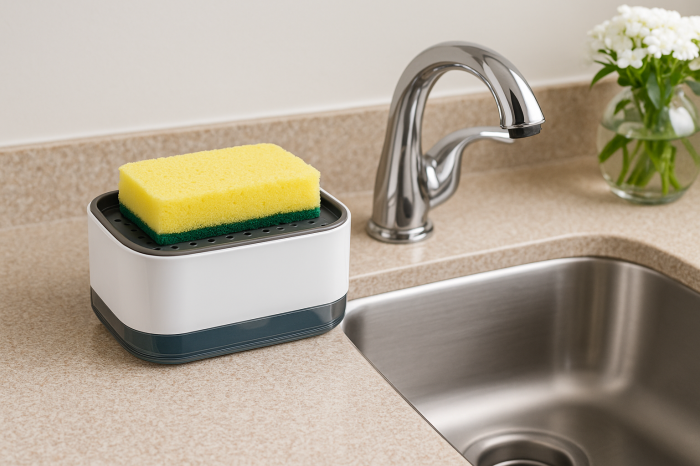 Dispenser detergent 2 în 1 cu suport pentru burete 380 ml [5]