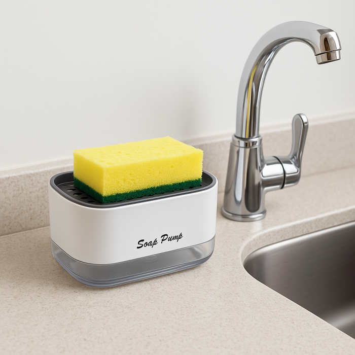 Dispenser detergent 2 în 1 cu suport pentru burete 380 ml [6]