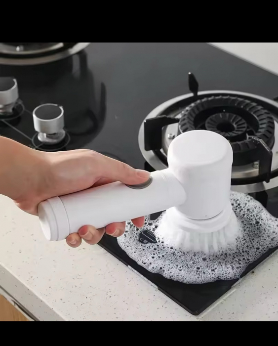 Perie electrică rotativă curățenie 3 capete USB baie bucătărie [4]