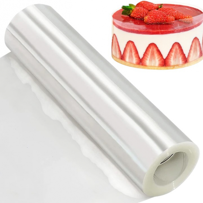 Folie acetat transparentă pentru torturi și prăjituri rolă 10 m [10]