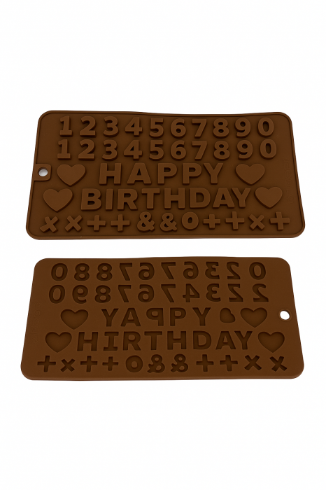 Formă silicon pentru ciocolată și jeleuri litere cifre Happy Birthday [5]