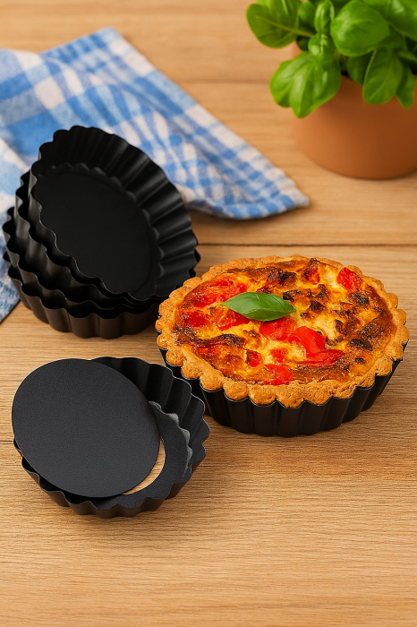 Formă individuală mini tarte metal antiaderent cu fund detașabil [1]