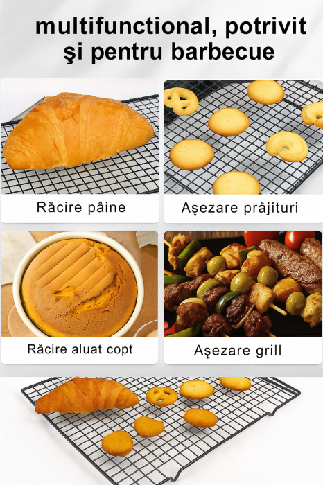 Grătar metalic de răcire 40x25 cm antiaderent pentru prăjituri și pâine [3]