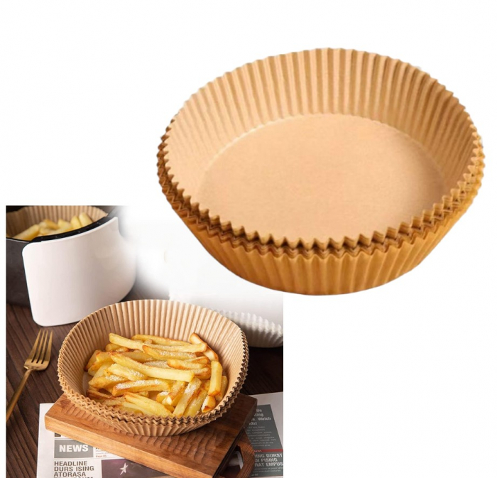 Set 50 hârtii rotunde pergament antiaderente pentru airfryer și cuptor [3]