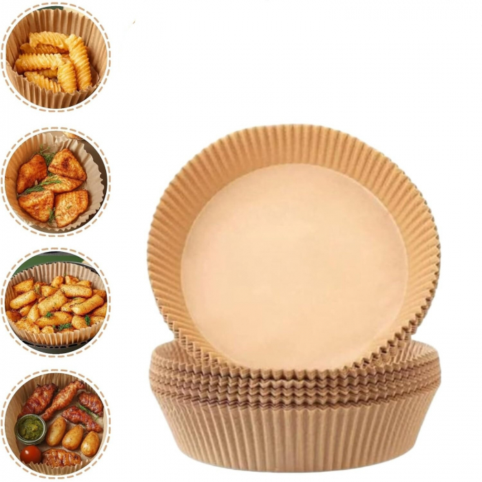 Set 50 hârtii rotunde pergament antiaderente pentru airfryer și cuptor [2]