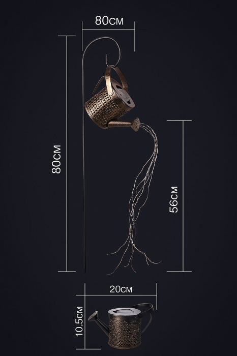 Lampă solară decorativă în formă de stropitoare cu LED pentru grădină [3]