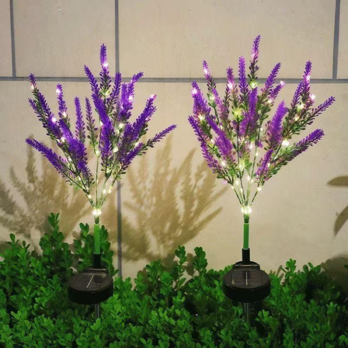 Lampă solară decorativă tip lavandă pentru grădină [6]