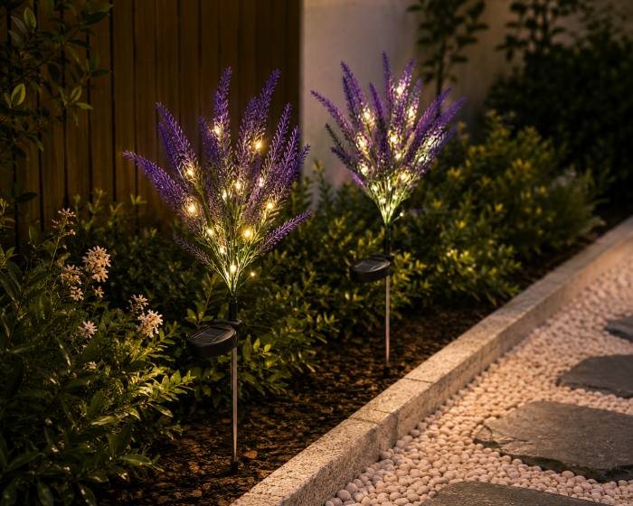 Lampă solară decorativă tip lavandă pentru grădină [2]