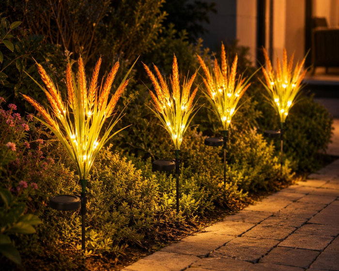 Lampă solară decorativă tip spice de grâu pentru grădină [6]
