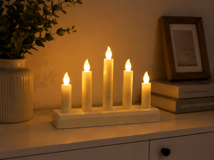 Lumânare decorativă LED cu 5 lumini și efect flacără caldă [3]