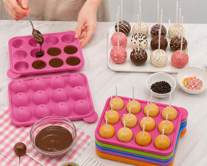 Matriță silicon pentru cake pops cu 12 compartimente și 50 bețișoare [2]