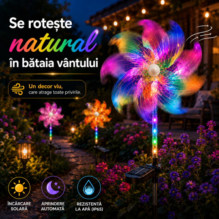 Morișcă solară decorativă LED pentru grădină, 78 cm [4]