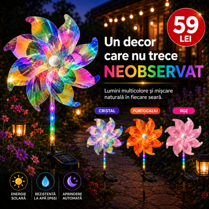Morișcă solară decorativă LED pentru grădină, 78 cm [6]
