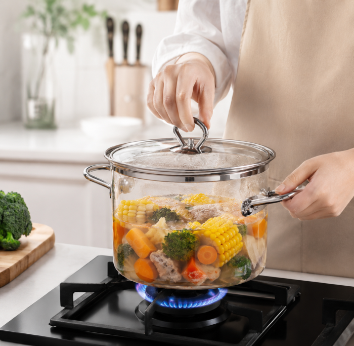 Oală din Sticlă Termorezistentă 2.5L cu Capac [2]