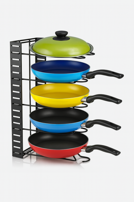 Suport metalic reglabil pentru tigăi și capace – 5 spații [4]