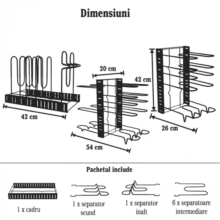 Organizator reglabil oale tigăi capace 8 etaje suport metalic bucătărie [3]