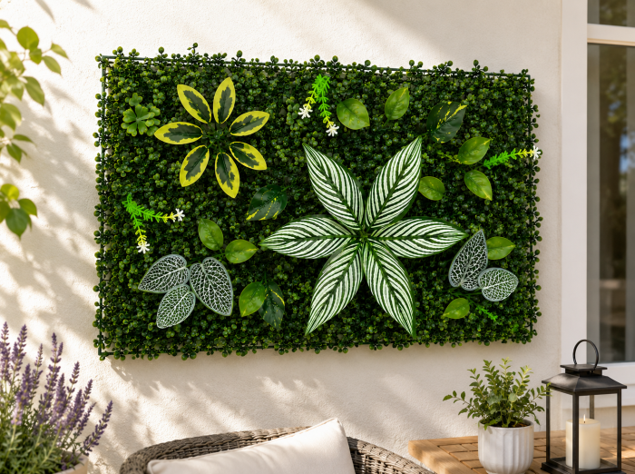 Panou decorativ verde artificial 40 × 60 cm model tropical [2]