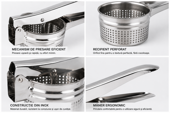 Presă manuală din inox pentru piure și legume fierte [3]