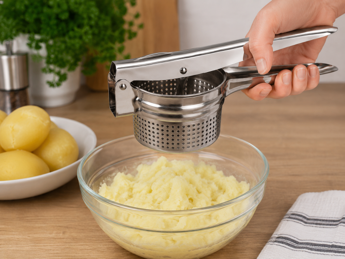 Presă manuală din inox pentru piure și legume fierte [2]