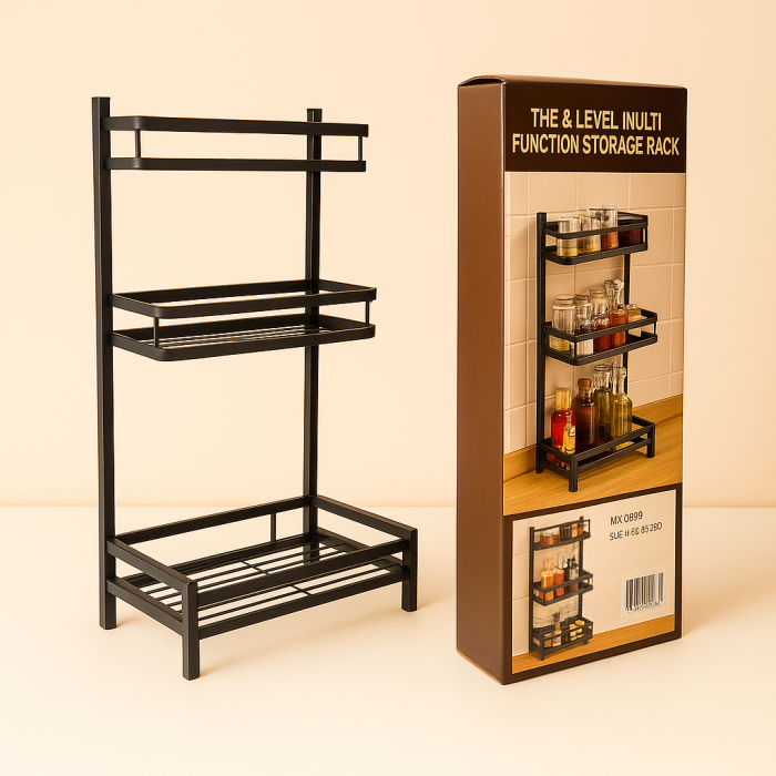 Raft metalic de bucătărie cu 3 nivele pentru condimente și accesorii [4]