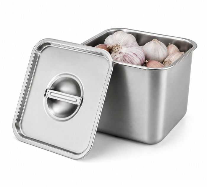 Recipient gastronomic din inox cu capac 24 cm pentru bucătărie [4]