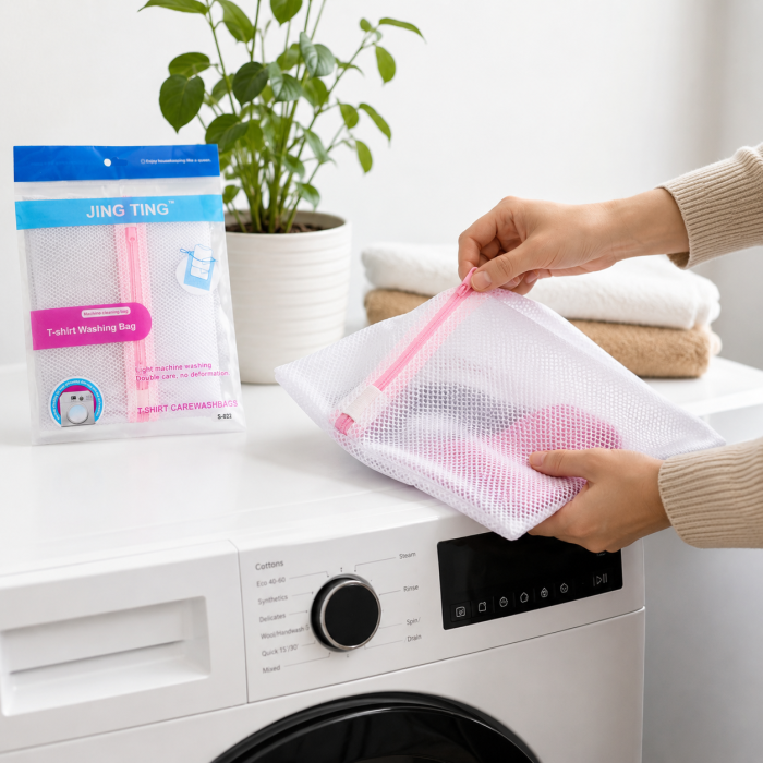 Sac Pentru Spalat Haine Delicate Din Plasa Cu Fermoar Pentru Protectie La Spalare [2]