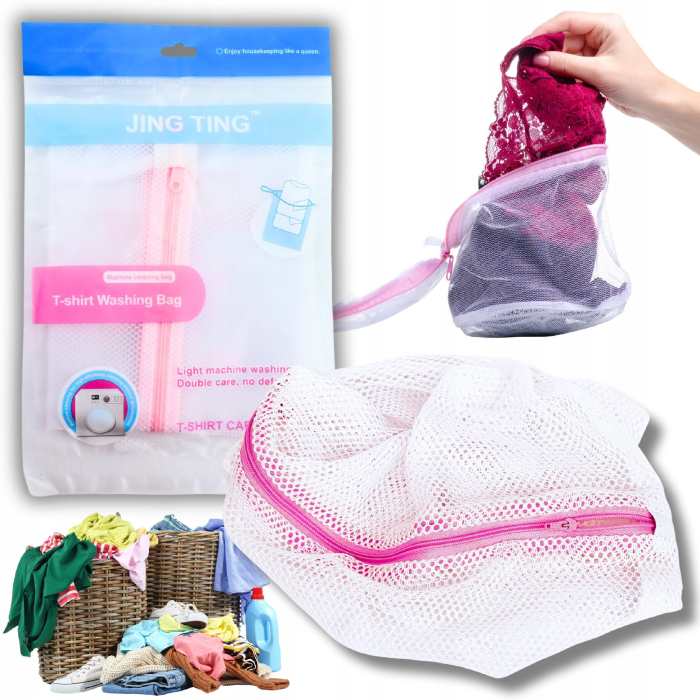 Sac Pentru Spalat Haine Delicate Din Plasa Cu Fermoar Pentru Protectie La Spalare [8]