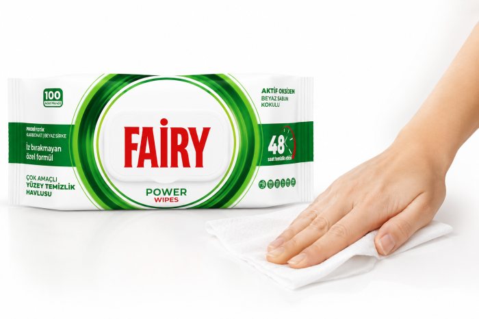 Șervețele Umede Fairy Power Wipes cu Bicarbonat 100 Buc [2]