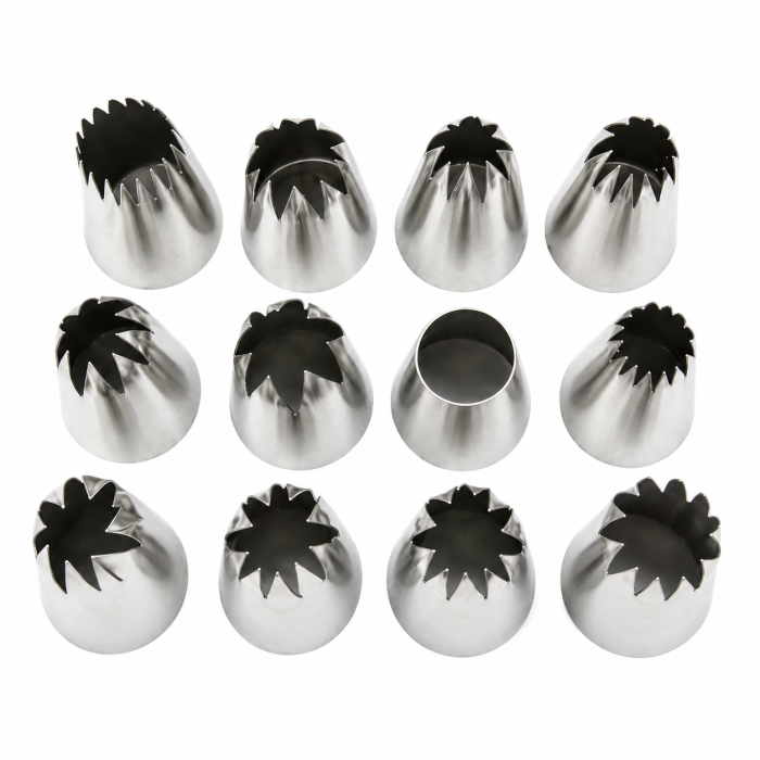 Set 12 duiuri profesionale din inox pentru ornat torturi si prajituri [3]