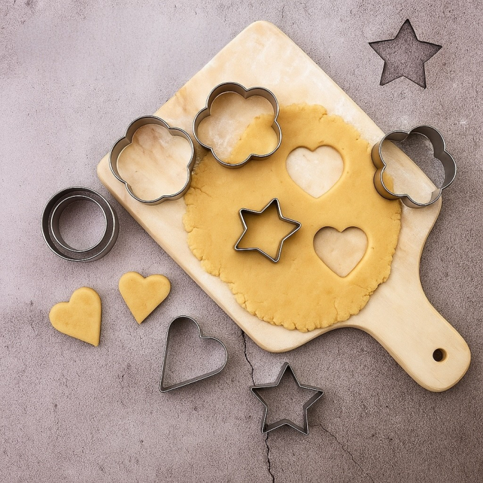 Set 12 forme inox biscuiți fursecuri inimă stea floare cerc patiserie [2]