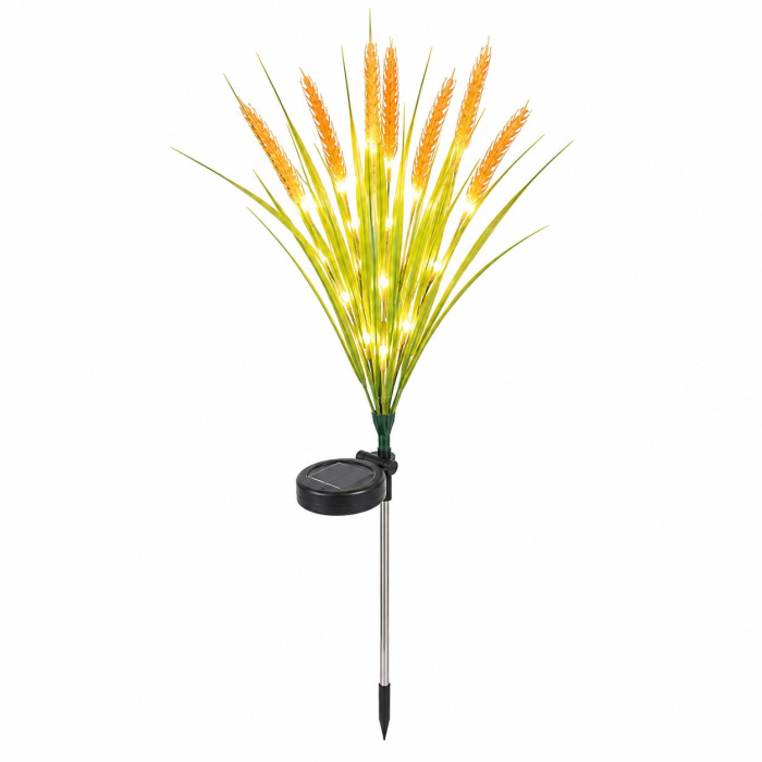 Set 2 Lămpi Solare Decorative pentru Grădină - Spic de Grâu, Lavandă și Flori Galbene [10]