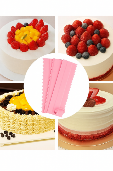 Set 4 șabloane din plastic pentru decorarea torturilor [5]