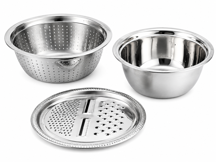 Set multifuncțional inox cu bol, strecurătoare și răzătoare [6]