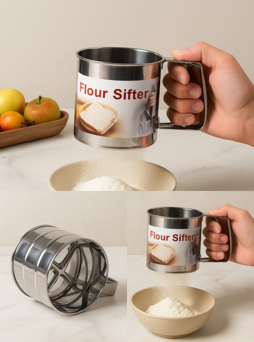 Sită tip cană inox făină zahăr pudră cacao prăjituri patiserie [3]