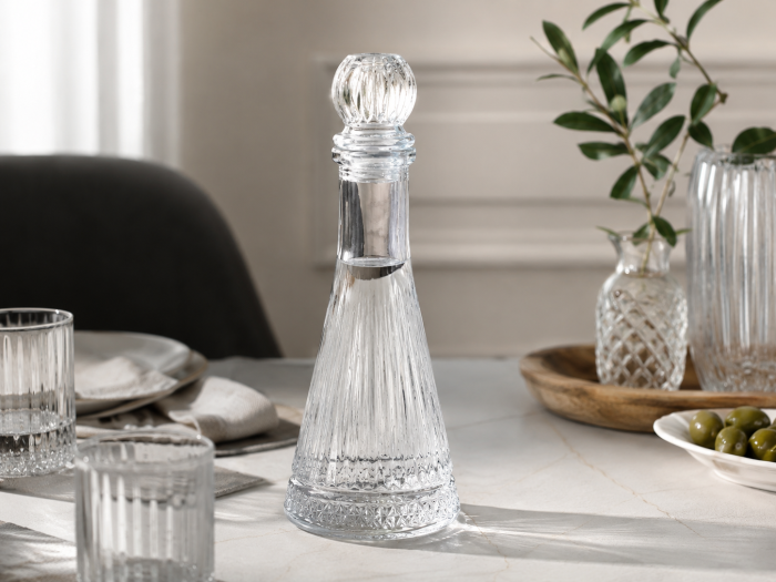 Sticlă decorativă din sticlă cu dop pentru servire băuturi [3]