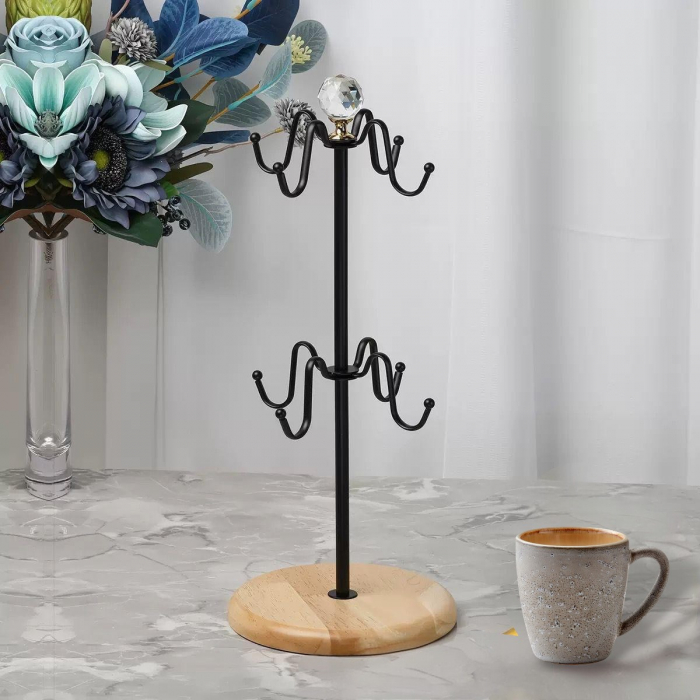 Suport căni din lemn și metal cu 6 cârlige pentru colțul de cafea [4]