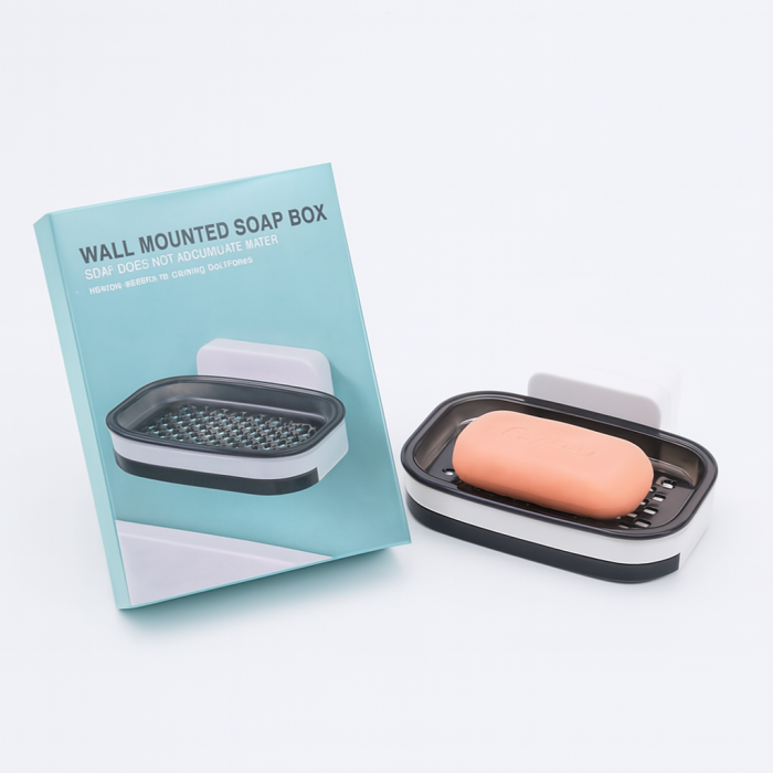 Suport de săpun cu montaj pe perete și tavă detașabilă cu drenaj [1]