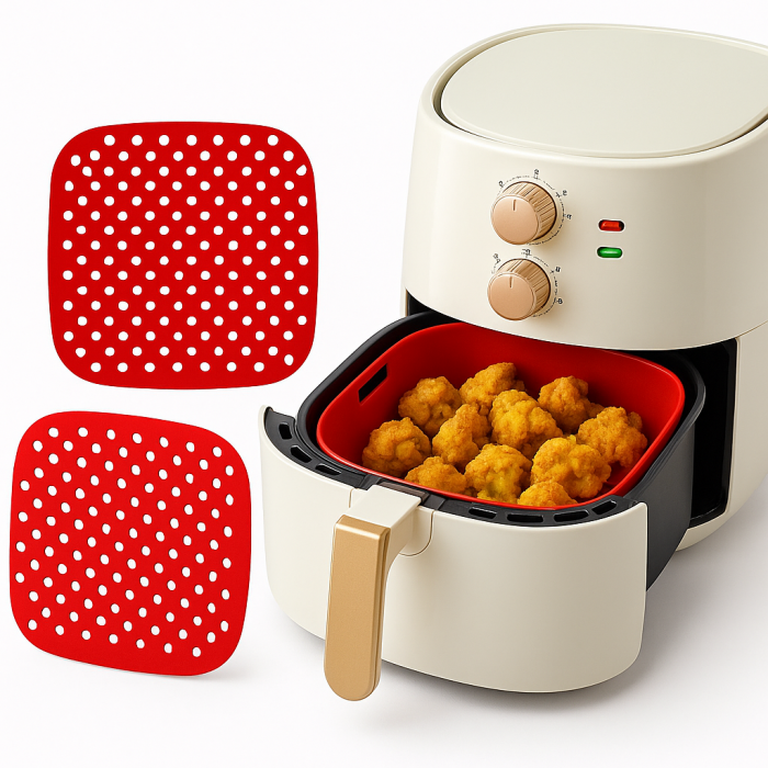 Suport silicon perforat pentru friteuza cu aer cald Air Fryer 18x18 cm [4]