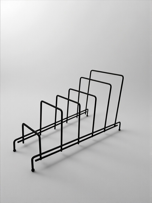 Suport metalic negru pentru capace și tăvi cu 5 sloturi [3]