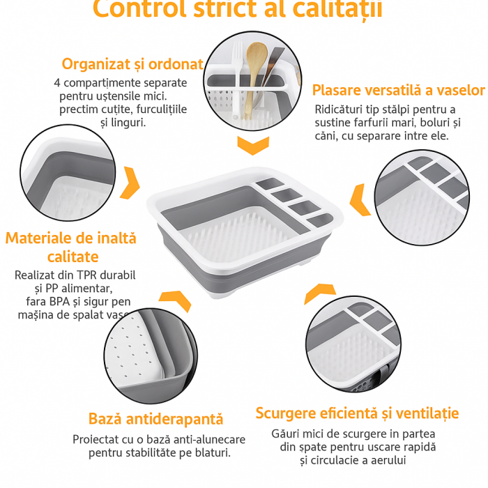 Suport pliabil pentru vase din silicon și plastic rezistent [6]