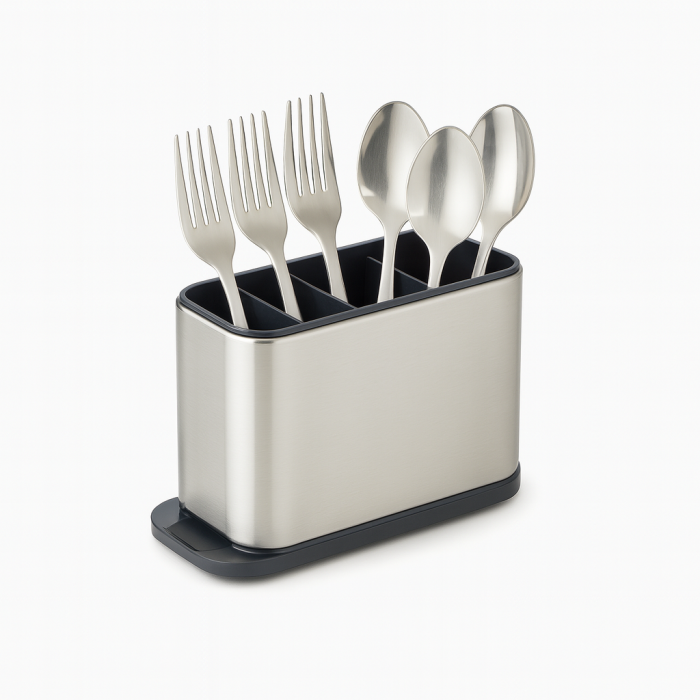 Suport tacâmuri și ustensile din inox cu tavă de scurgere detașabilă [5]