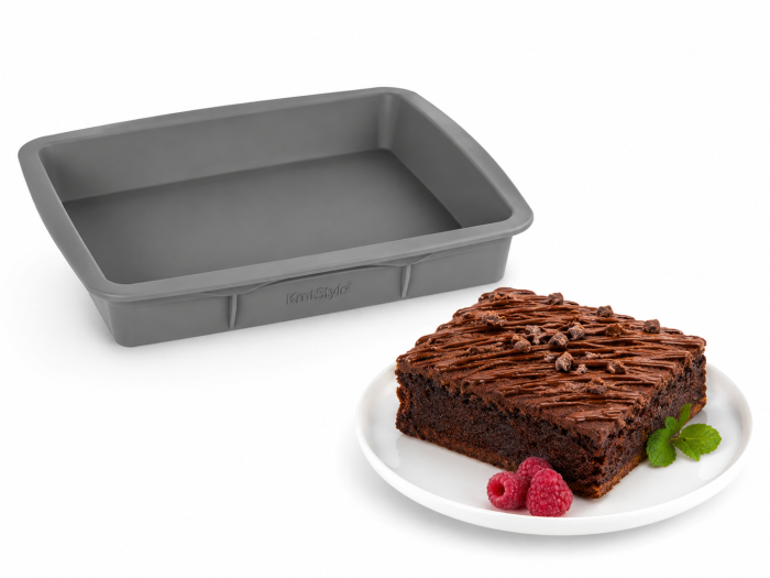 Tava de Copt din Silicon KmtStyle 27,5x26,5x4 cm pentru Prajituri si Brownies [2]