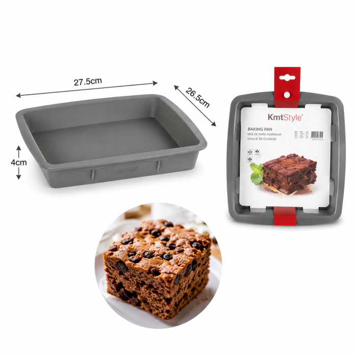 Tava de Copt din Silicon KmtStyle 27,5x26,5x4 cm pentru Prajituri si Brownies [4]