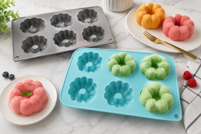 Tavă din silicon cu 6 forme floare pentru mousse și deserturi [2]