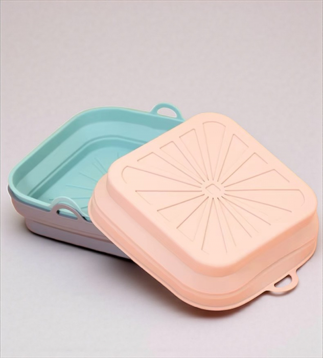 Tavă pătrată din silicon pliabilă pentru air fryer – reutilizabilă, culori disponibile în funcție de stoc [3]