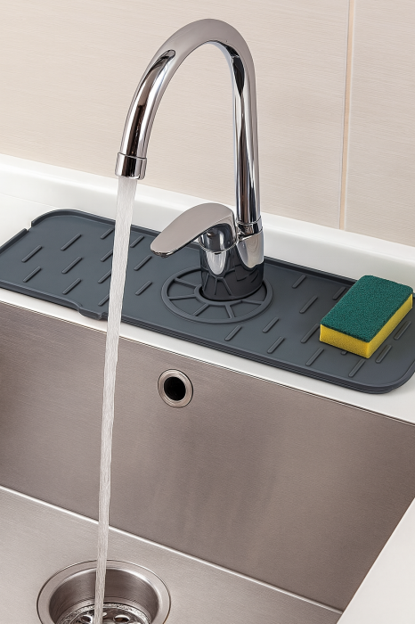 Tăviță silicon chiuvetă – protecție robinet și scurgere apă [3]